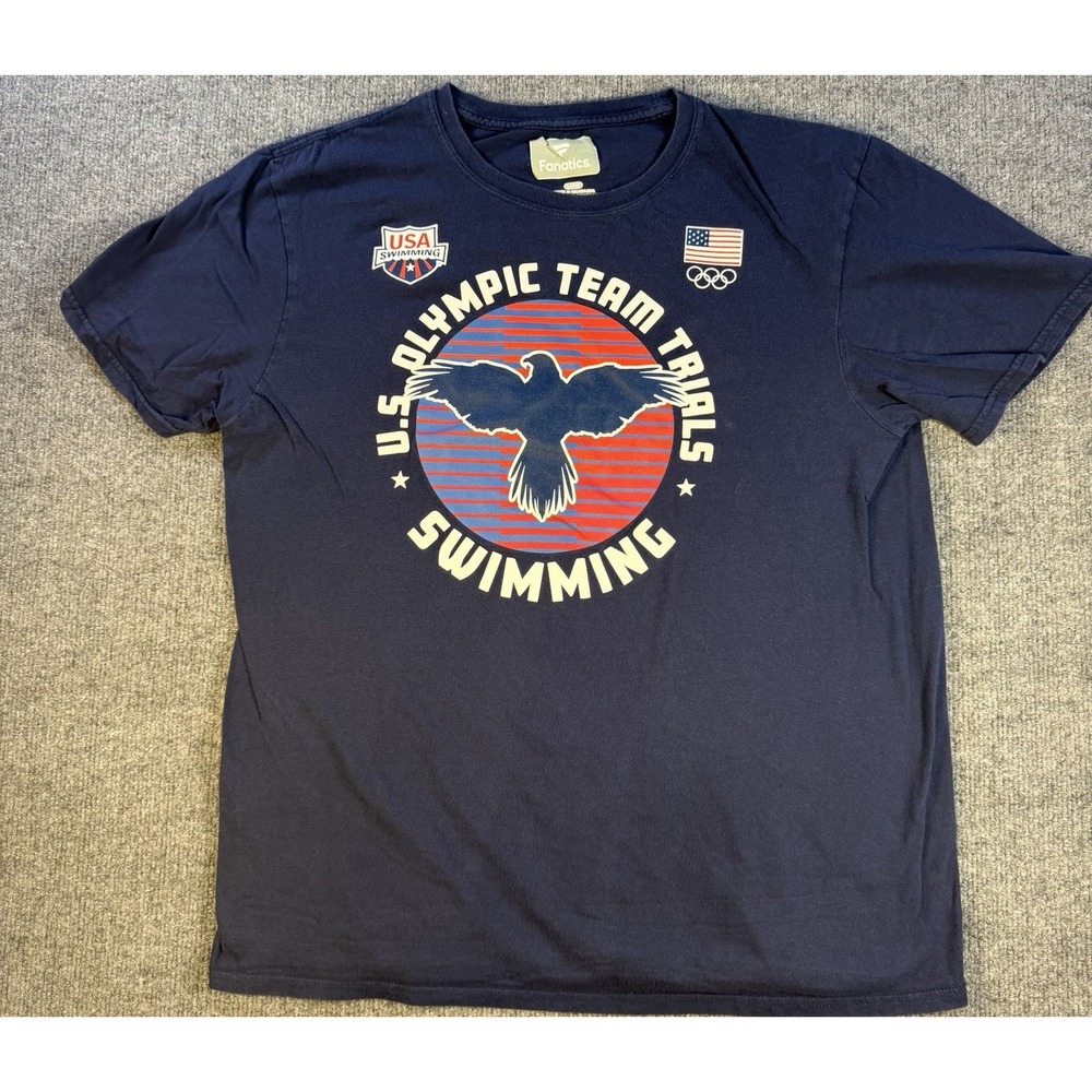 USA Swimming 2024 Olympic Team Trials Swimming Fanatics T Shirt Men's L